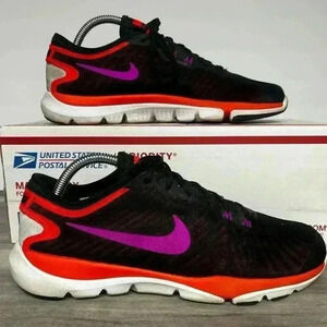 Nike Flex Supreme TR4 Running Shoes Womens 9.5 Gym walking cute comfy Black Pink